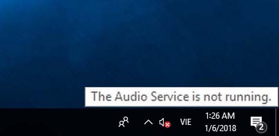 audio not working windows 10